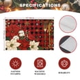 thumbnail image 3 of Christmas Red Poinsettia Placemats Set of 2, Winter Flower Cardinal Bird Snow Plaid Heat Insulated Linen Place Mats, Washable Stain-Proof Table Mats for Dining Tables Holiday Decor 13x19 Inches, 3 of 9