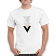 thumbnail image 2 of Surface Texture Triangle Pattern Graphic Men White T-Shirt, Male Medium, 2 of 4
