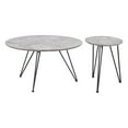 thumbnail image 2 of Kerris Coffee Table Set (2-Piece) Gray & Black Coffee Table, Modern Style, Faux Concrete MDF round shape tabletop, Steel, Indoor Living, 2 of 5