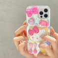 thumbnail image 2 of Sanrio-fundas de teléfono estereoscópicas 3D para Samsung S23 Plus S20 FE S23ULTRA S22 21 PLUS S10 5G, Hello Kitty Fivean unisex, 2 of 2