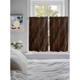 thumbnail image 3 of Rustic Wood Bathroom Window Curtain, Brown Wooden Planks Farmhouse Vintage Light Filtering Coffee Kitchen Curtains, Bedroom Living Room Curtains 2 Panel 84"x45", 3 of 6