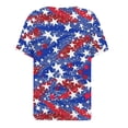 thumbnail image 4 of American Flag 3/4 Sleeve Shirts for Women 2024 Patriotic Casual Tops for Women Patriotic Blouses Button Neck 4th of July Pullover Trendy Loose T-Shirt Top, 4 of 5