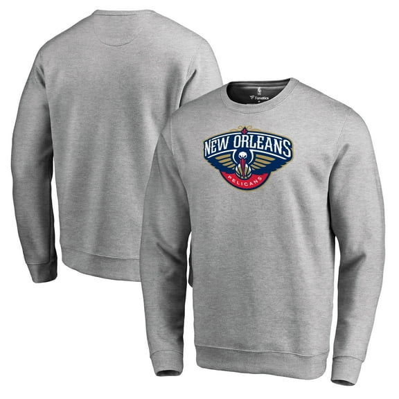 Men's Heathered Gray New Orleans Pelicans Primary Logo Sweatshirt