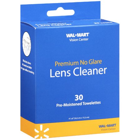Wal-Mart Vision Center: Premium No Glare Lens Cleaner, 30 ct