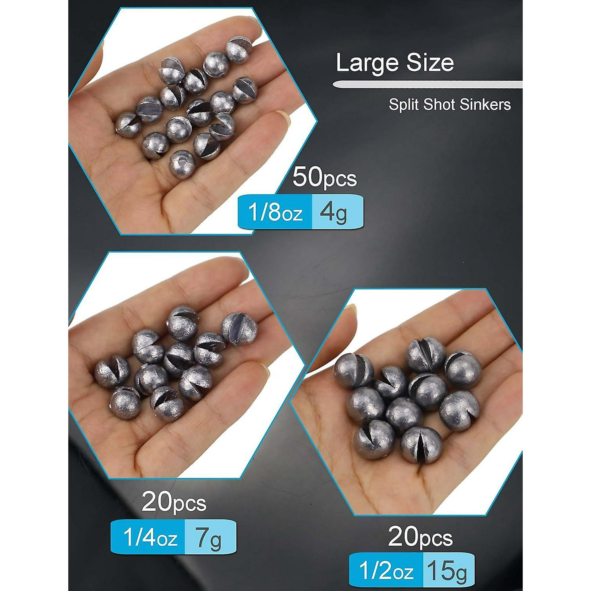 Split Shot Sinkers Fishing Weights Removable Round Fishing Line