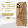 thumbnail image 2 of Case Yard Wooden Case Outside Soft TPU Silicone Slim Fit Shockproof Wood Phone Cover for Girls Boys Men and Women Supports Wireless Charging Tribal Mountains Design case for iPhone-12-Pro-Max, 2 of 7
