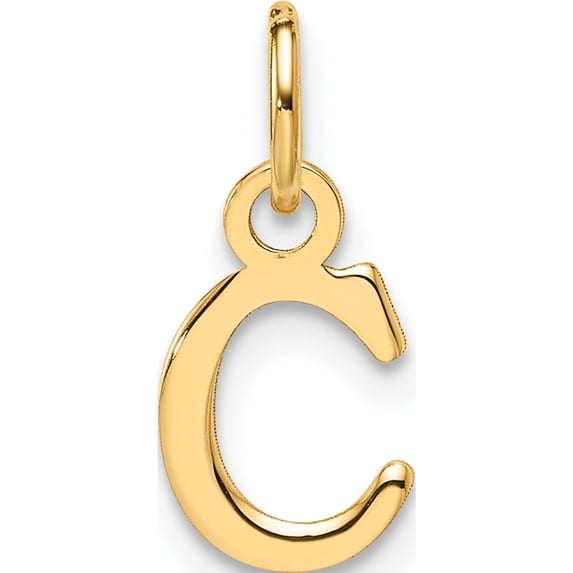 14K Yellow Gold 14Ky Cutout Letter C Initial Pendant(Length 15) - Jbsp