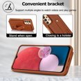 thumbnail image 5 of ELEHOLD Samsung Galaxy A13 4G Wallet Case, Flip Card Slots Magnetic Button Kickstand Function Non-Slip Wristband Crossbody Shoulder Strap for Samsung Galaxy A13 4G Fashion Leather Case,Brown, 5 of 7