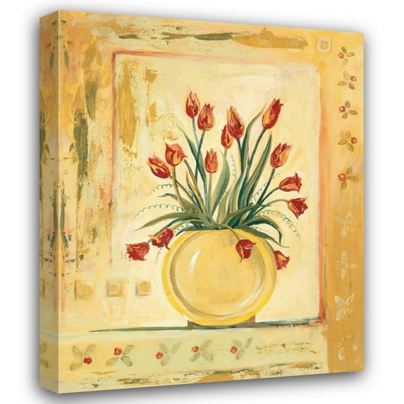 Gregory Gorham 36x44 Gallery Wrapped Canvas Wall Art Titled - Yellow Vase