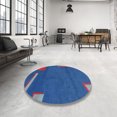 thumbnail image 3 of Ahgly Company Indoor Rectangle Abstract Sapphire Blue Abstract Area Rugs, 8' x 10', 3 of 6