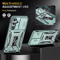 thumbnail image 2 of LeYi Samsung Galaxy A54 5G Case, A54 5G Case with 2 Pack Screen Protectors, Heavy Duty Armor Case with Slide Cover & Upgrade Magnetic 360°Rotatable Kickstand for A54, Green, 2 of 7