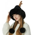 thumbnail image 4 of Dyfzdhu Women Knitting Hat Cute Wool Autumn Winter New Thick Warm Ear Protection Black, 4 of 4