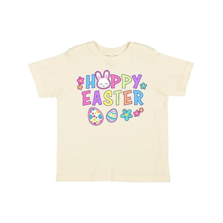 

Inktastic Happy Easter with Bunny Face and Easter Eggs Gift Toddler Toddler Girl T-Shirt