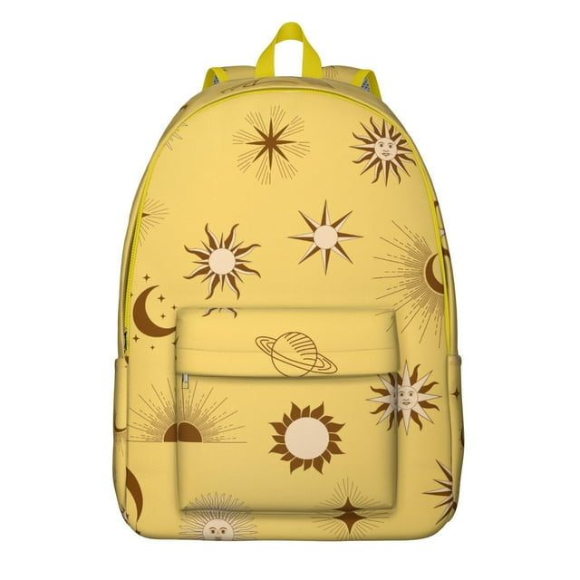 Astrology Cosmic Spiritual Design Travel Backpack – Lightweight Canvas Bookbag with Large Capacity and Anti-theft Multifunctional Features for Outdoor Activities, Gym, and Travel