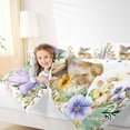 thumbnail image 4 of Homewish Cute Rabbit Child Queen Comforter Set, Groovy Daisy Floral Bedding Sets, Kawaii Cartoon Bunnies Reversible Bedding Comforter Set, Super Cozy Room Decor, 3pcs, 4 of 8