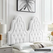 Modway Augustine Tufted Performance Velvet Twin Headboard in White