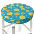 thumbnail image 3 of Lsque Bee Sunflower Round Bar chair cushion covers Velvet Fabric Premium Comfort Protects from Scratches and Stains for 14-17 Inch Chair- 14 inch, 3 of 7