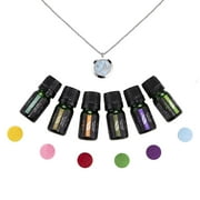 Anjou Essential Oil Necklace Gift Set, Aromatherapy Diffuser Necklace with 6 x 100% Pure Essential Oils