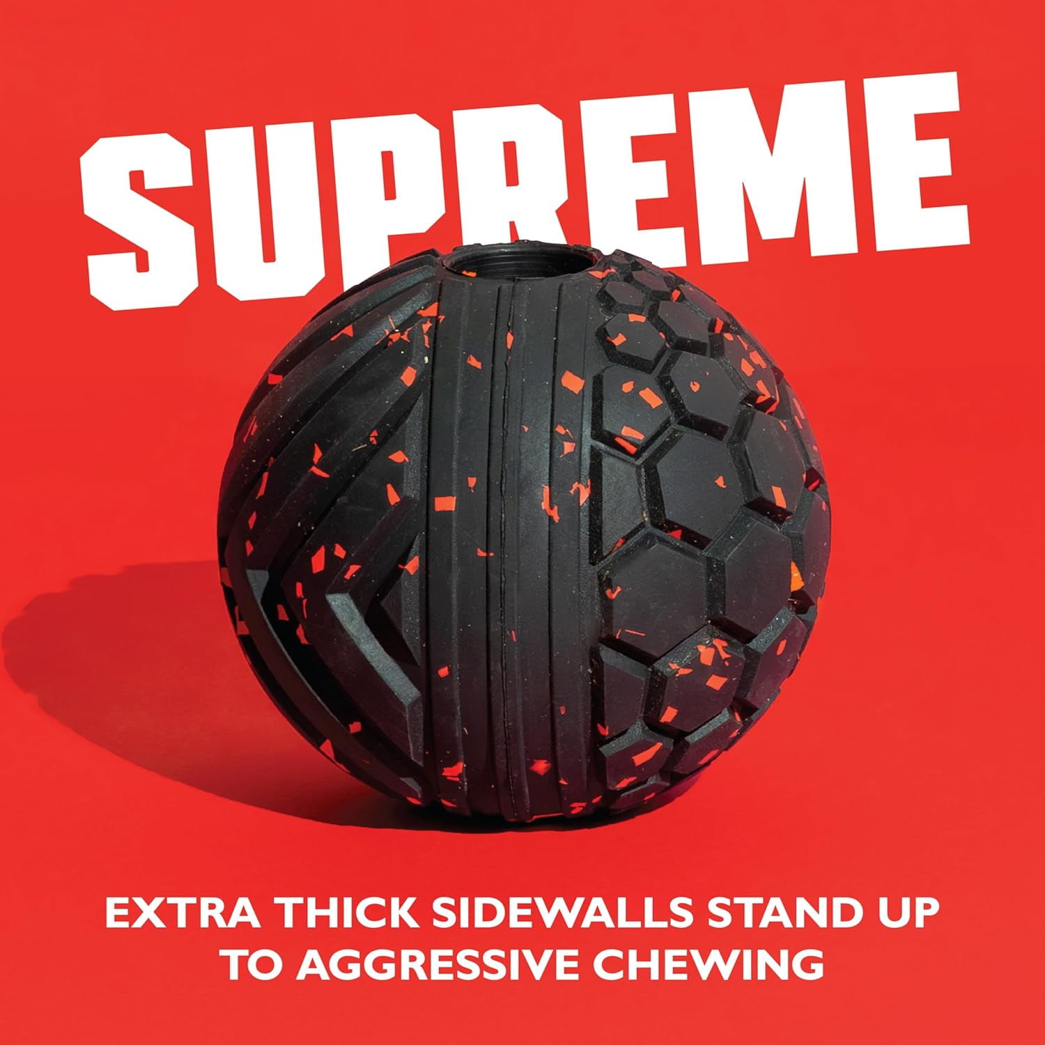 Mammoth Supreme Fetch Ball for Dogs, Small, 2.5 in, Tough Rubber