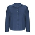 thumbnail image 5 of Cotton Linen Shirts For Women Gauze Shirts For Women Linen Clothing For Women Loose Fit Tee Shirt Women Oversized Linen Shirts For Women Cotton Boho Tops Womens Gauze Tops Womens Summer Tops Navy S, 5 of 6