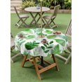 thumbnail image 4 of Outdoor Tablecloths with Umbrella Hole & Zipper, Green Leaves Round Tablecloth 54 Inch, Spring Plants Rustic Botanical Pastoral Waterproof Table Cloth, Patio/Pool/Picnic Table Covers, 4 of 8