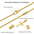 thumbnail image 2 of Small Cross Necklace for Men, Speroto Gold Mens Necklace with Cross Pendant and Wheat Chain, Cross Necklace Simple Jewelry Gift for Men 20inch, 2 of 7