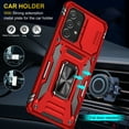 thumbnail image 5 of Rugged Case for Samsung Galaxy A32 5G, Sliding Lens Camera Cover Protection Ring Stand Compatible with Magnetic Car Mount Military Grade Shockproof Hybrid Case for Samsung Galaxy A32 5G, Red, 5 of 7