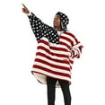 thumbnail image 1 of THE COMFY Original Quarter Zip | Oversized Microfiber & Sherpa Wearable Blanket with Zipper  Seen On Shark Tank  One Size Fits All (Stars and Stripes), 1 of 8