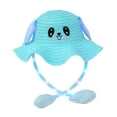 thumbnail image 4 of Sombrero de conejito para niños con luz, protección solar, gorra de pescador de moda, sombrero de paja para regalo Azul, 4 of 9
