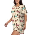thumbnail image 2 of Wukai Dachshund Dog Puppy Women's Pajama Set,Short-Sleeve Top and Shorts with Elastic Waistband and Pockets for Loungewear, Yoga, and Casual Wear-X-Large, 2 of 8