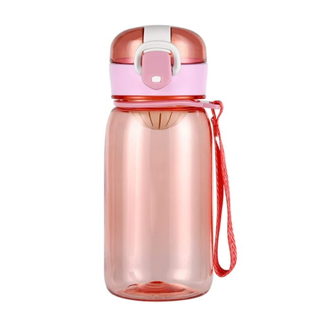 Botella de agua pequeña con tapas de boca ancha y colador extraíble, jarra de agua sin BPA para niños a prueba de fugas, para fitness, caminar, gimnasio y deportes al aire libre 400 ml