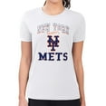 thumbnail image 4 of Women's G-III 4Her by Carl Banks White New York Mets Super-Slim Fit Lightweight Team Logo Graphic T-Shirt, 4 of 5
