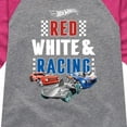 thumbnail image 3 of Hot Wheels - Red, White, and Racing  - Toddler And Youth Girls Raglan Graphic T-Shirt, 3 of 4