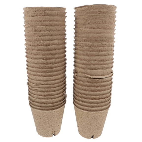 GOOHOCHY 50PCS Mini Nursery Pots for Kids Gardening Paper Pots with Drainage Cups for DIY Craft Planting Small Flowers Succulents