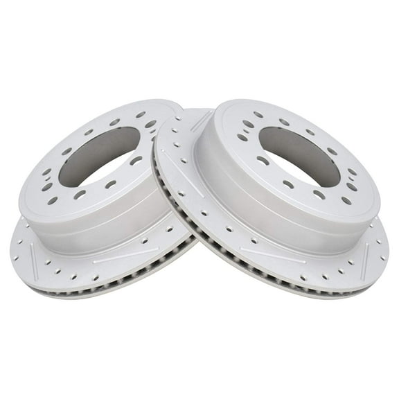 TRQ Rear Performance Brake Rotors Set Premium G-Coated Fits Select 2010-2022 Lexus GX460 Toyota 4Runner 2010-2014 FJ Cruiser