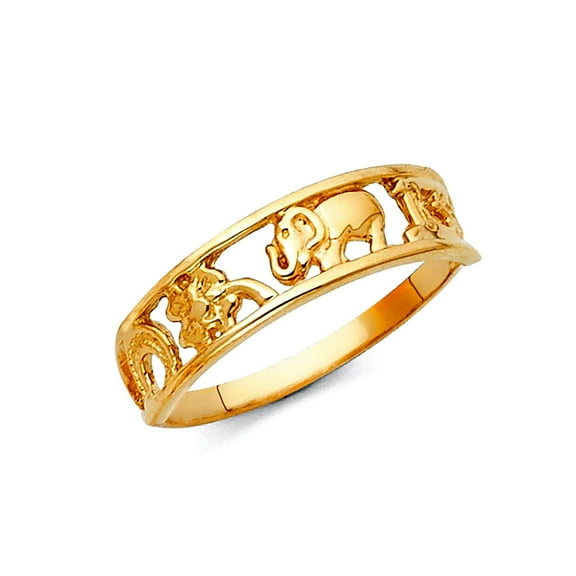 14k Yellow Gold Lucky Ring Size 7 Ring for Women - 2.0 Grams