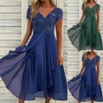 thumbnail image 7 of YanHoo Summer Dresses for Women 2026 Elegant Short Sleeve V Neck Flowy Dress for Wedding Guest Chiffon Dresses Sales Today Prime Women's Clothing, 7 of 7