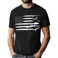 thumbnail image 1 of Camiseta para hombre Decoración de Novia de Boda1pc Men'S Patriotic American Flag T-Shirt, Casual Crew Neck Cotton Tee with Slight Stretch, Outdoor Sports & Leisure Top, All-Season Knit Fabric Shirt, 1 of 7
