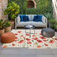 thumbnail image 2 of Red Poppy Outdoor Rug for Patio/Deck/Porch, Non-Slip Large Area Rug 6 x 9 Ft, Spring Summer Flowers Botanical Rustic Indoor Outdoor Rugs Washable Area Rugs, Reversible Camping Rug Carpet Runner, 2 of 8