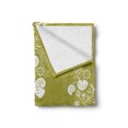 thumbnail image 2 of Sea Shells Soft Flannel Fleece Blanket, Abstract Swirl and Floral Elements Seahorse Silhouette Pattern Tropical, Cozy Plush for Indoor and Outdoor Use, 70" x 90", Yellow Green White, by Ambesonne, 2 of 6