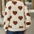 thumbnail image 5 of Pullover Graphique Cœur Sherpa pour Femmes Col Rond Manches Longues Chandail en Molleton en Polaire Duveteux, 5 of 5