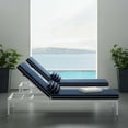 thumbnail image 7 of Perspective Cushion Outdoor Patio Chaise Lounge ChairWhite Striped Navy, 7 of 7