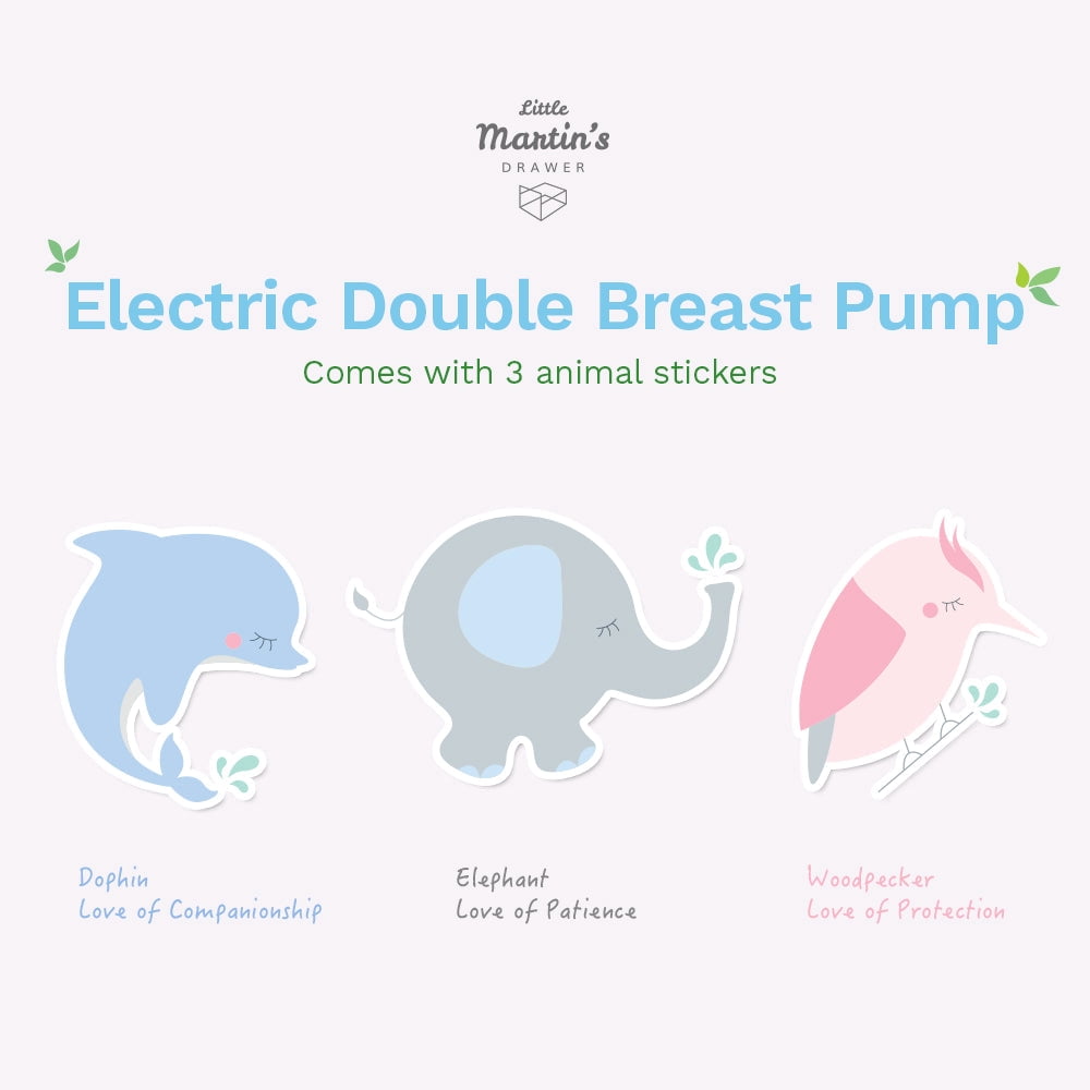 Little Martin's Drawer Rechargeable Double Electric Breast Pump, Bpa-Free, Wireless, Dual Mode, Great for Travel - Blue
