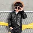 thumbnail image 2 of Veste en Cuir pour Enfants, Style à Revers pour Garçons Filles, Vestes pour Garçons, 2 of 9