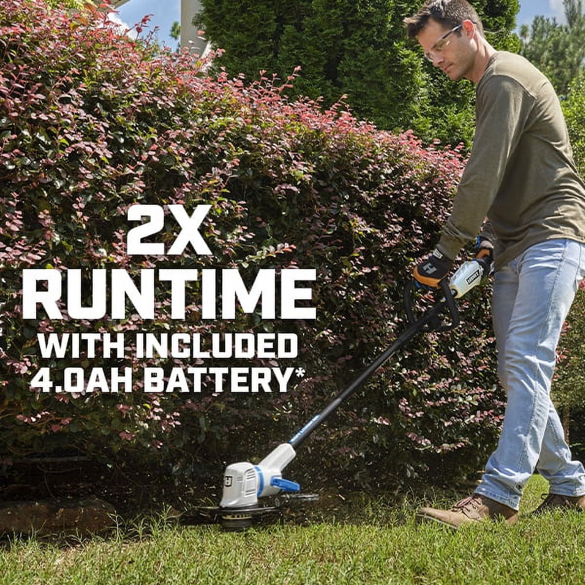 HART 20V 13" Straight Shaft String Trimmer/Edger (1) 20-Volt 4.0Ah Lithium-Ion Battery