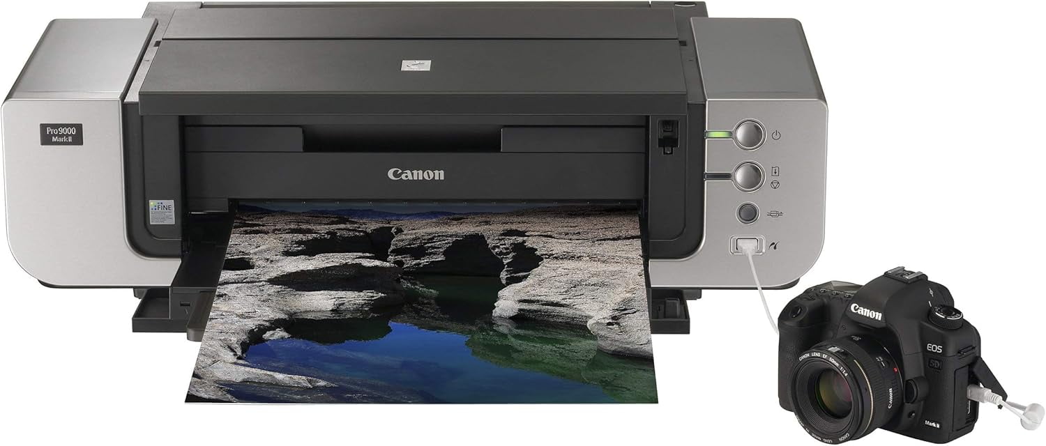 Restored Canon PIXMA Pro9000 Mark II Inkjet Photo Printer with USB & Ethernet Connectivity, 4800 x 2400 dpi - 3295B002 (Refurbished)