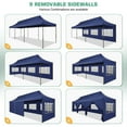 thumbnail image 4 of HOTEEL Heavy Duty 10x30 Party Tent,Commercial Pop up Canopy for Parties Waterproof Gazebos with 8 Sidewalls,Dark Blue, 4 of 7