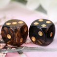 thumbnail image 4 of 10 Pcs 16mm Resin Dice D6 Black Gold Points Round Edges Ktv Bar Nightclub Entert, 4 of 5