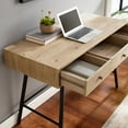 thumbnail image 3 of Linon Canby 3-Drawer Writing Desk, Natural Wood Finish with Black Iron Base, 3 of 10