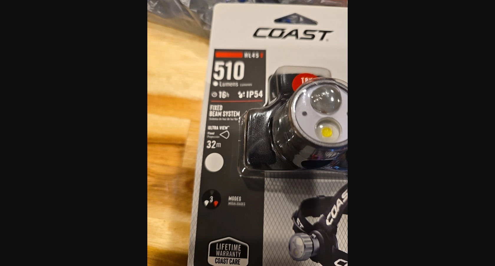 Coast HL45 LED Headlamp IP54 StormProof 2 Mode White Red 3 AAA 45